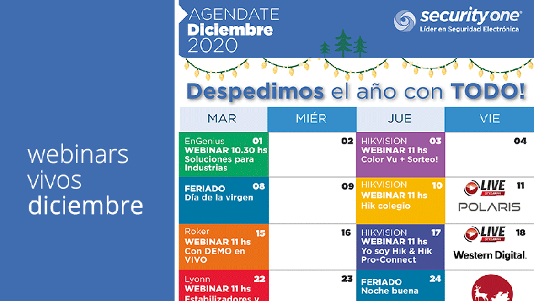 Agenda de actividades online de diciembre con Security One