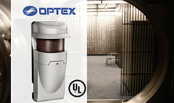 Detector Optex Redscan para protección de un cofre bancario