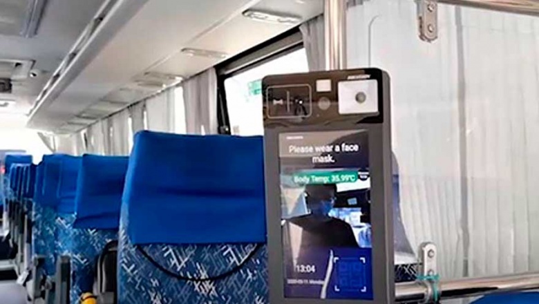 Detección de temperatura y tapabocas en el transporte publico